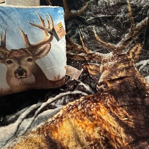Deer throw and pillow